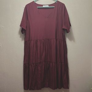 Burgundy swing dress